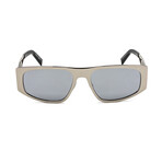 Givenchy Unisex Modern Rectangular Non-Polarized Sunglasses // Palladium + Silver Multilayer
