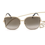 Givenchy Women's Oversized Chain Non-Polarized Sunglasses // Gold + Brown Gradient