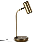 Ezra LED Table Lamp With Wireless Charging Pad // Brass