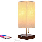 Grace LED Table Lamp With USB Port // Brown