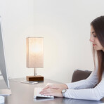 Grace LED Table Lamp With USB Port // Brown