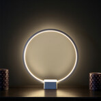 Circle LED Table Lamp With USB Port // White