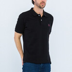 Aiden Short Sleeve Polo Shirt // Black (2XL)