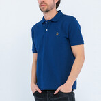 Daniel Short Sleeve Polo Shirt // Navy + Gold (M)