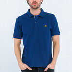 Daniel Short Sleeve Polo Shirt // Navy + Gold (L)