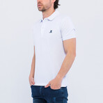 Albert Short Sleeve Polo Shirt // White + Navy (S)
