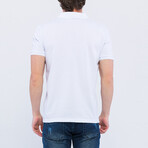 Albert Short Sleeve Polo Shirt // White + Navy (L)