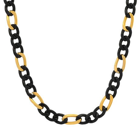 Two-Tone Chain Necklace // Black + Gold