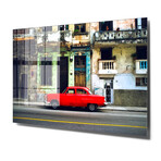 Red Car on an Old Street (11.8"H x 17.7"W x 0.2"D)