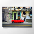 Red Car on an Old Street (11.8"H x 17.7"W x 0.2"D)