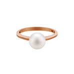 18K Rose Gold Pearl Ring // Ring Size: 7.25 // New