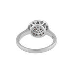 18K White Gold Diamond Halo Cluster Ring // Ring Size: 7.75 // New