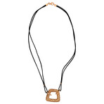 18K Rose Gold Diamond Necklace // 14" // New