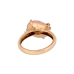18K Rose Gold Quartz + Diamond Ring // Ring Size: 7.5 // New