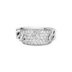 18K White Gold Diamond Chainlink Ring // Ring Size: 7 // New
