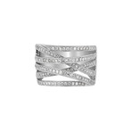 18K White Gold Diamond Ring // Ring Size: 8 // New