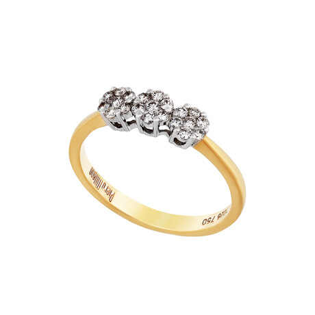 18K Yellow Gold + 18K White Gold Diamond Ring // Ring Size: 6.75 // Nw
