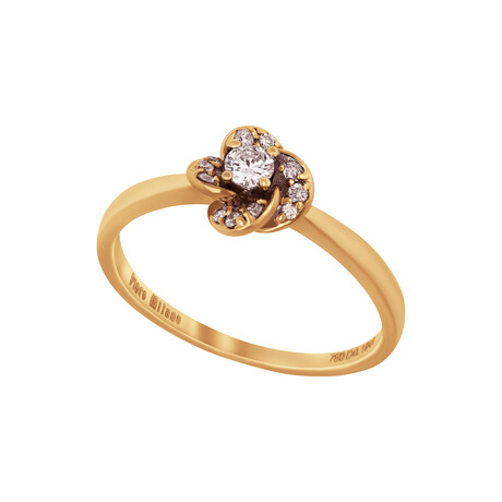 18K Yellow Gold + 18K White Gold Diamond Ring // Ring Size: 6.75 // New