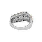 18K White Gold Diamond Curved Ring // Ring Size: 7 // New