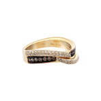 18K Black Gold + 18K Yellow Gold Diamond Ring // Ring Size: 6.75 // New