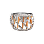 18K White Gold + 18K Rose Gold Diamond Ring // Ring Size: 6.5 // New