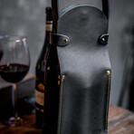 Mohave // Leather Wine Carrier (Black Hardware)