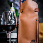 Mohave // Leather Wine Carrier // Chocolate