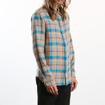 Avery Long Sleeve Button Up // Sand Check (S)