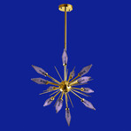 Starley 50" Sputnik Chandelier // Gold Base + Purple Glass