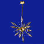 Starley 50" Sputnik Chandelier // Gold Base + Amber Glass