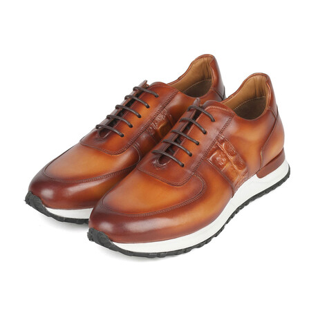 Men's Hand-Painted Sneakers // Brown  (US: 7)