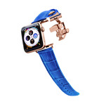 Men's Caiman Series Apple Watch Band // Mediterranean Blue + Gold // 42mm // Medium
