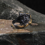 Handmade Amber Stone Ring (Ring Size: 6)