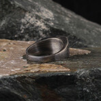 Black + White Zircon Gemstone Ring // Silver (Ring Size: 6)