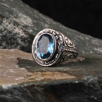 Blue Topaz Gemstone Ring (Ring Size: 6)