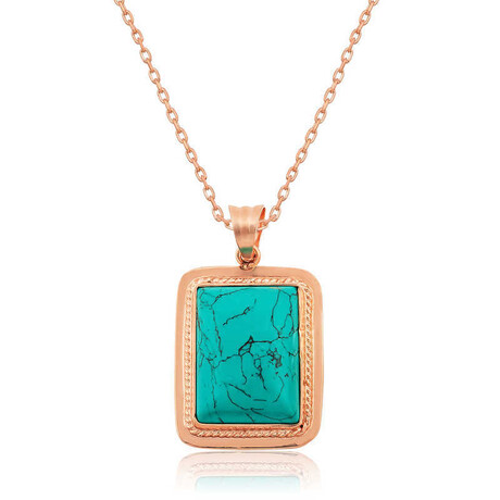 Rose Gold Vermeil Turquoise Necklace // Rose Gold + Turquoise