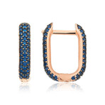 Sapphire Earrings 18k Rose Gold Vermeil // Rose Gold + Blue