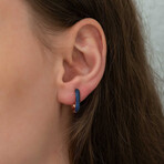 Sapphire Earrings 18k Rose Gold Vermeil // Rose Gold + Blue