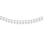 Dainty Anklet with CZ Diamonds // Rose Gold