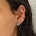 Elegant Garnet Earrings // Red + Silver