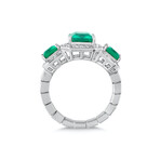 Fancy Emerald Ring // Silver + Green (5.5)