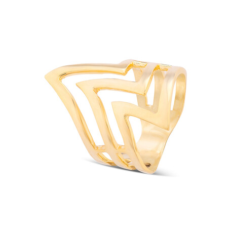 Elegant Chevron Ring // Gold (5)