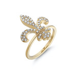 Fleur De Lis Ring with Lab Diamonds // Gold (7.5)