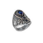 Filigree Ring with Blue Stones // Silver + Blue (6)