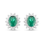 Classy Emerald Earrings // Silver + Green