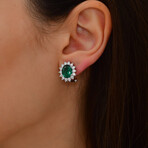 Classy Emerald Earrings // Silver + Green