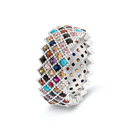Paved Colorful CZ Diamond Ring // Multicolor (5)