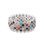 Paved Colorful CZ Diamond Ring // Multicolor (7.5)