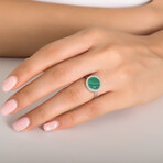 Natural Malachite Ring // Silver + Green (8.5)