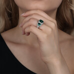 Fancy Emerald Ring // Silver + Green (9)